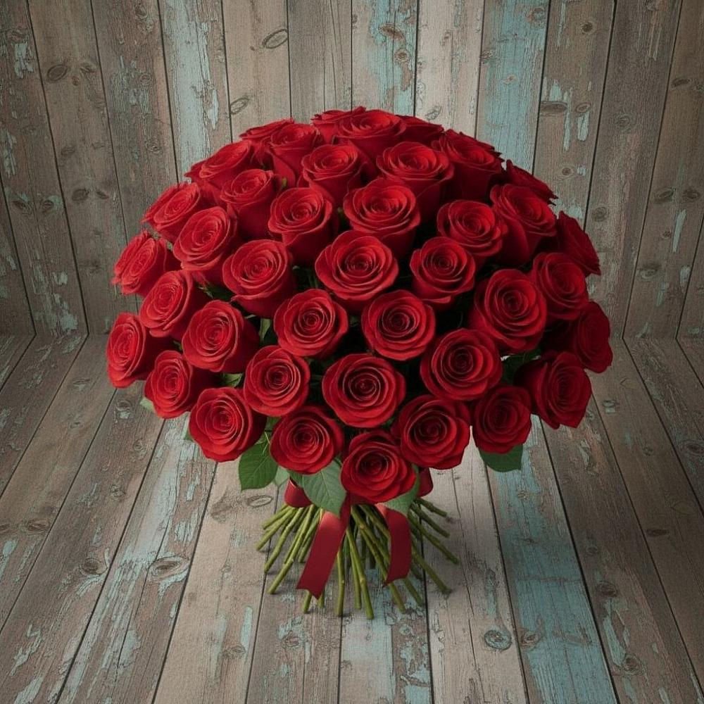 Букет 55 Красных роз Фридом в Усть-Джегуте