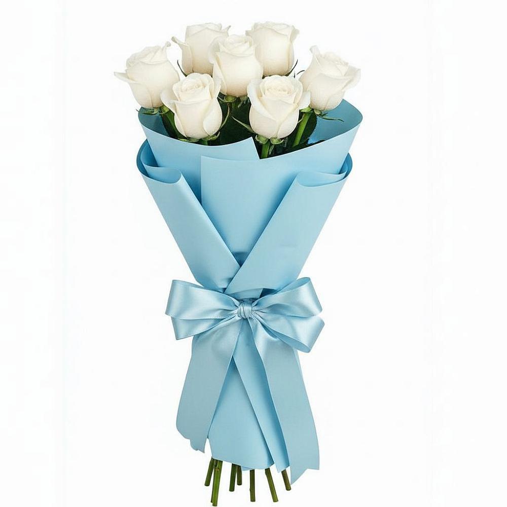 Букет 7 белых роз Проуд в Усть-Джегуте