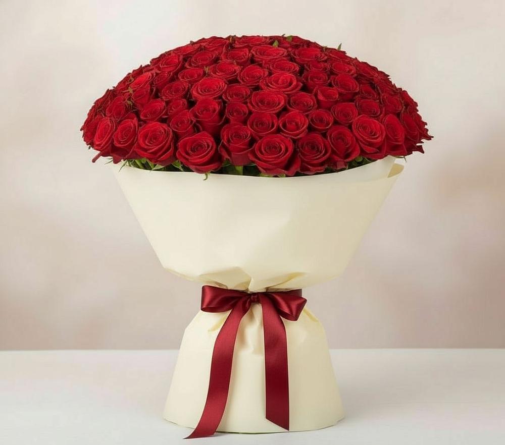 Букет 101 Красная роза Милано в Усть-Джегуте