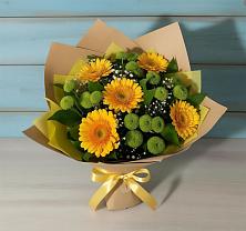 Букет цветов из:  Герберы и Хризантемы в Усть-Джегуте