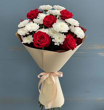 Букет цветов из:  Розы и Хризантемы в Усть-Джегуте