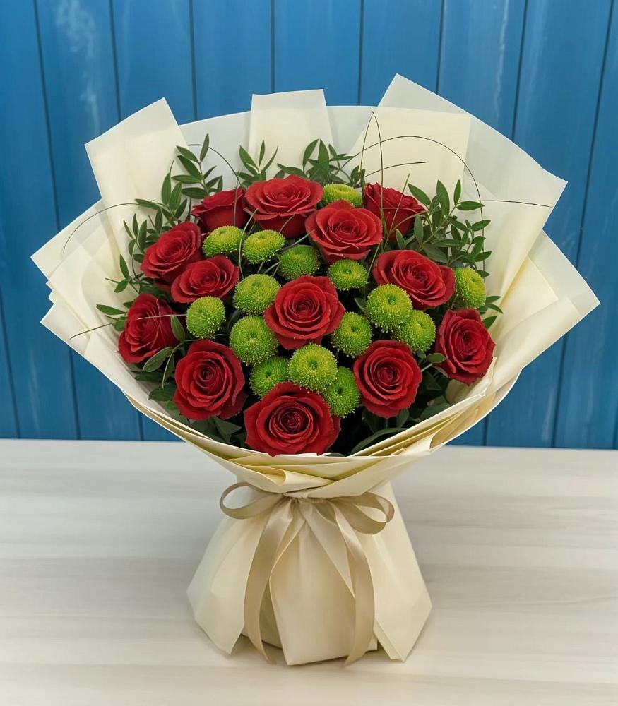 Букет цветов из: Розы и Хризантемы в Усть-Джегуте