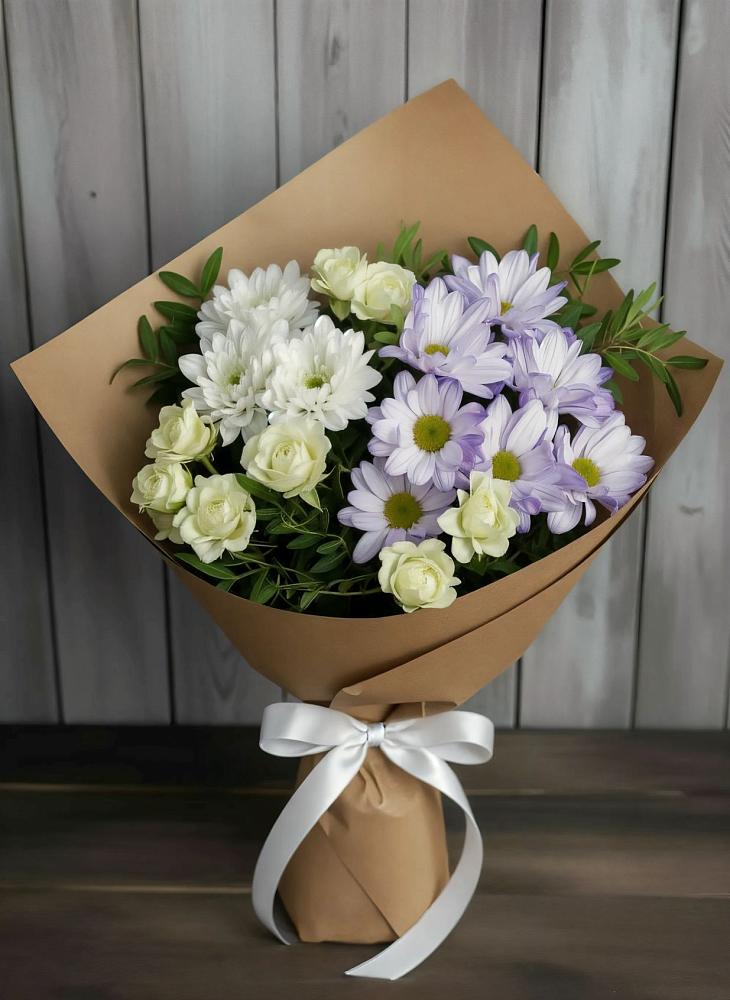 Букет цветов из: Хризантемы и Розы в Усть-Джегуте
